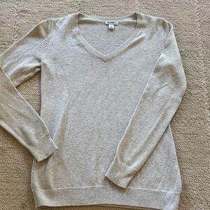 Old Navy Women's V-Neck Sweater - Light Gray